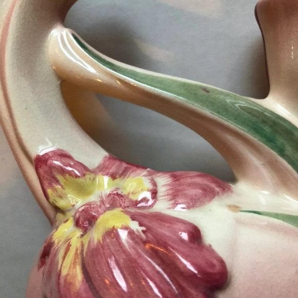 VTG Camark ONE Double Candleholder Iris Pattern Pink 269 USA 1930’s Cottagecore - Picture 5 of 6